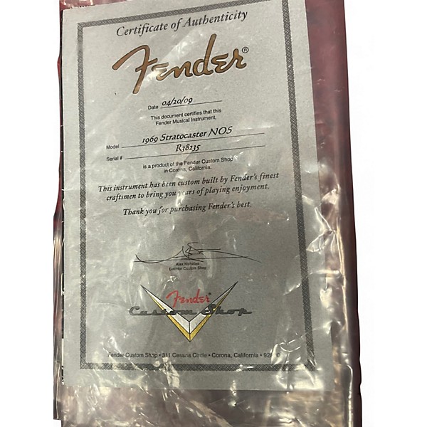 Used 2009 Fender 1969 Stratocaster NOS Black Solid Body Electric Guitar