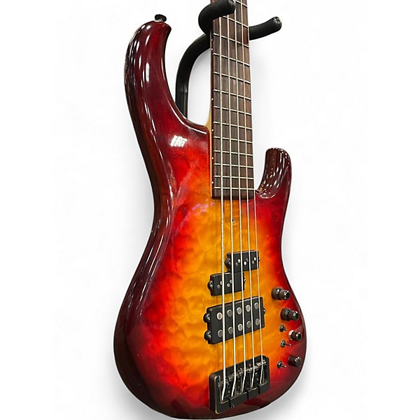 Used Kinal MK 5 FIGURED RED Electric Bass Guitar