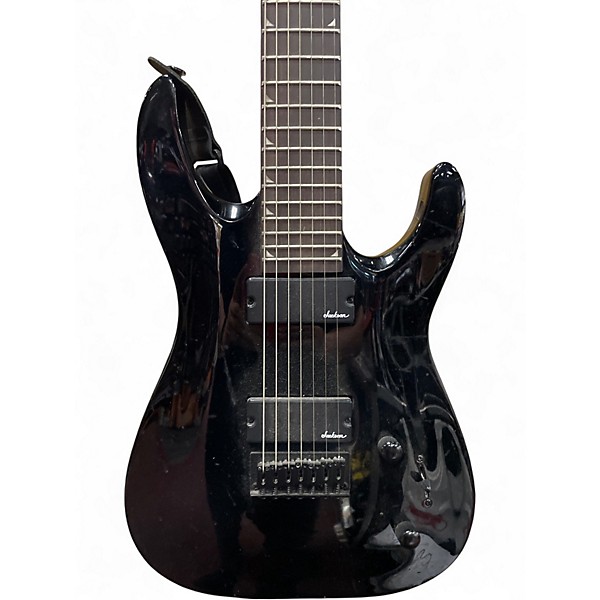Used Jackson JS22-7 Dinky 7 String Black Solid Body Electric Guitar