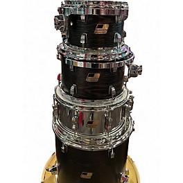 Used Ludwig 5 Piece BACKBEAT ELITE BLACK WOOD GRAIN WRAP Drum Kit