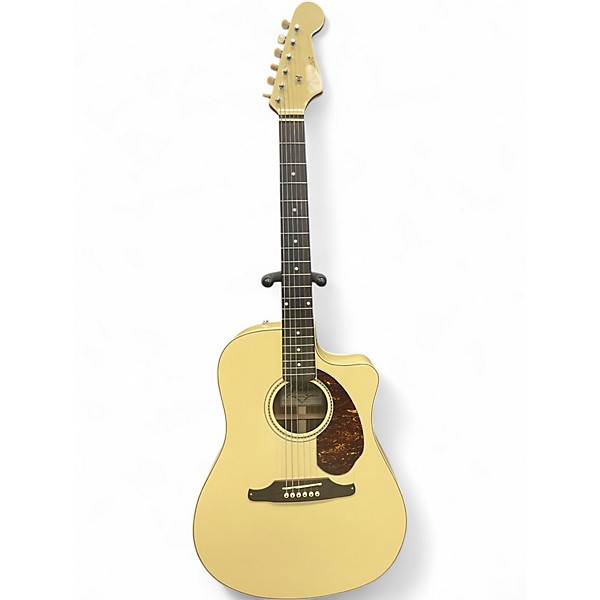 Used Fender Sonoran SCE Olympic White Acoustic Electric Guitar