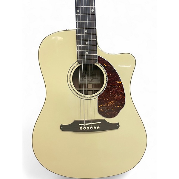 Used Fender Sonoran SCE Olympic White Acoustic Electric Guitar