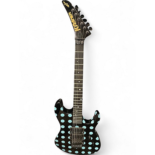 Used Kramer NIGHTSWAN Black With Blue Polka Dots Solid Body Electric Guitar