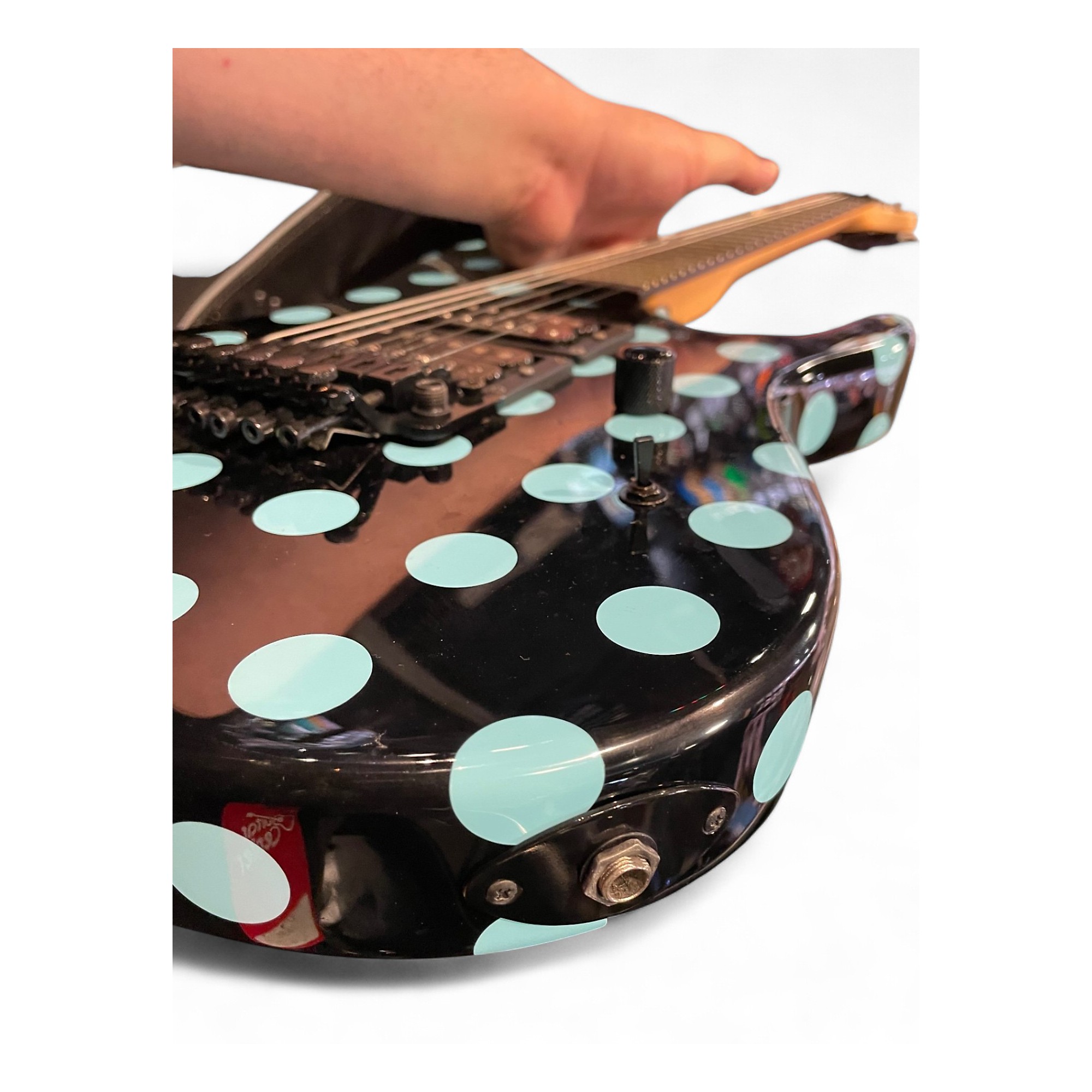 Used Kramer NIGHTSWAN Black With Blue Polka Dots Solid Body