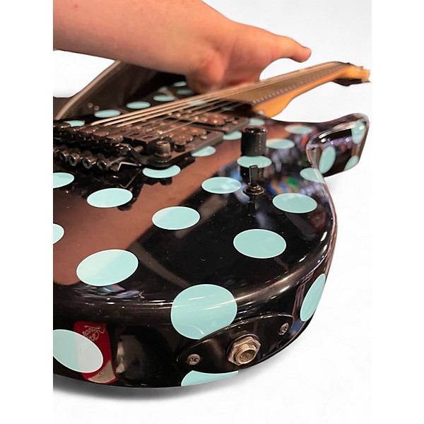 Used Kramer NIGHTSWAN Black With Blue Polka Dots Solid Body Electric Guitar