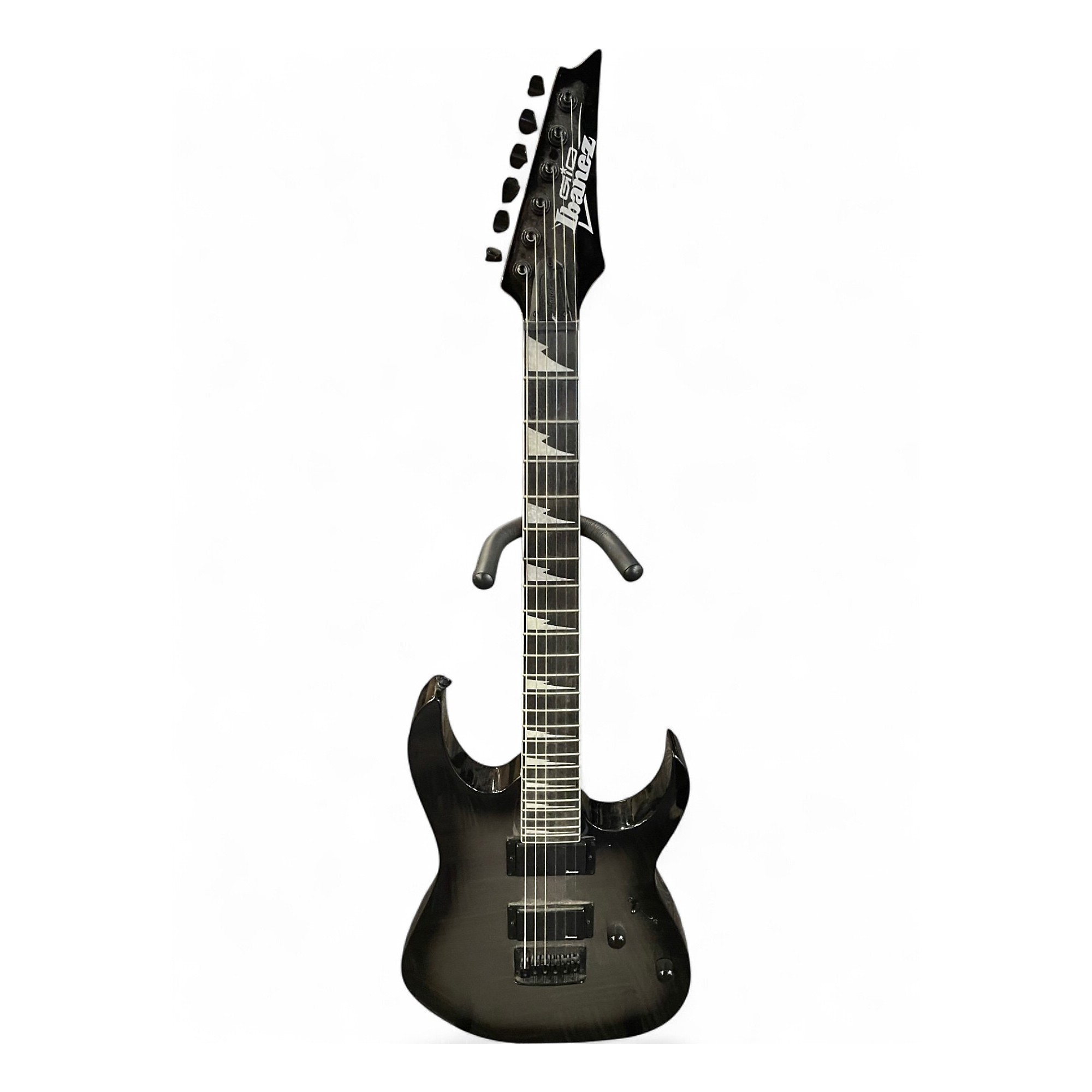 Used Ibanez GRG121DX Black and Silver Solid Body Electric