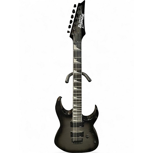 Used Ibanez GRG121DX Black and Silver Solid Body Electric