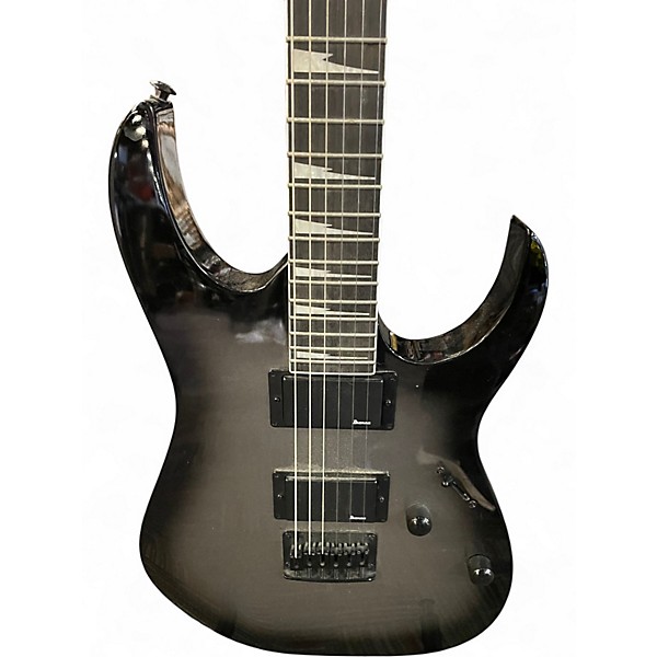 Used Ibanez GRG121DX Black and Silver Solid Body Electric