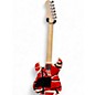 Used EVH Striped Series Frankie Red with Black and White Stripes Solid Body Electric Guitar