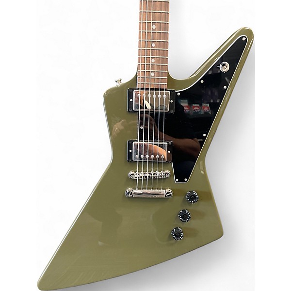 Used Epiphone Explorer Olive Drab Solid Body Electric Guitar