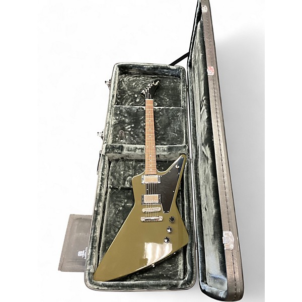 Used Epiphone Explorer Olive Drab Solid Body Electric Guitar
