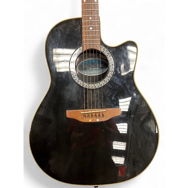 Used Ovation BALLADEER 4861 Black Acoustic Electric Guitar