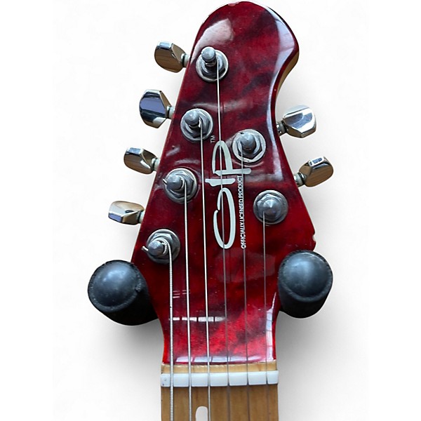 Used OLP MM1 QM Top Transparent Red Solid Body Electric Guitar