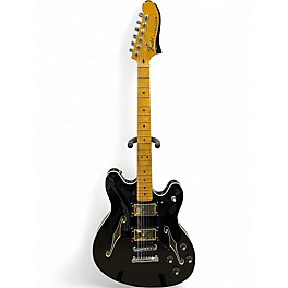 Used Fender Modern Player Starcaster Black Hollow Body Electric Guitar