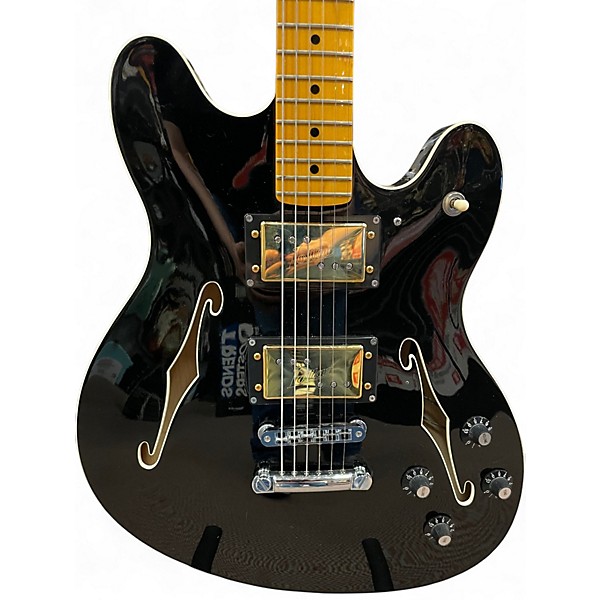 Used Fender Modern Player Starcaster Black Hollow Body Electric Guitar