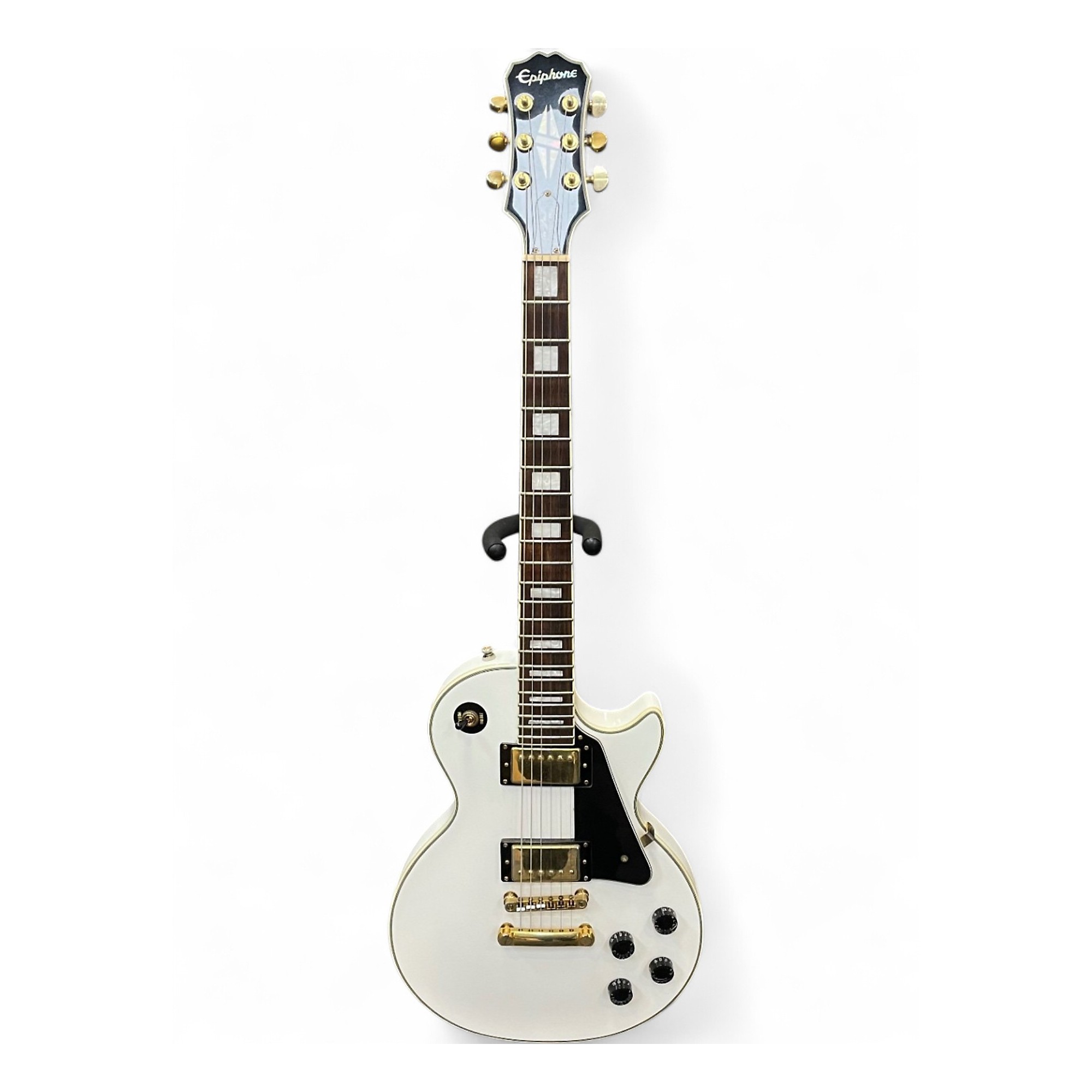 ギター Epiphone Les Paul Custom Pro White Epiphone Les Paul Custom Electric Guitar - Alpine White