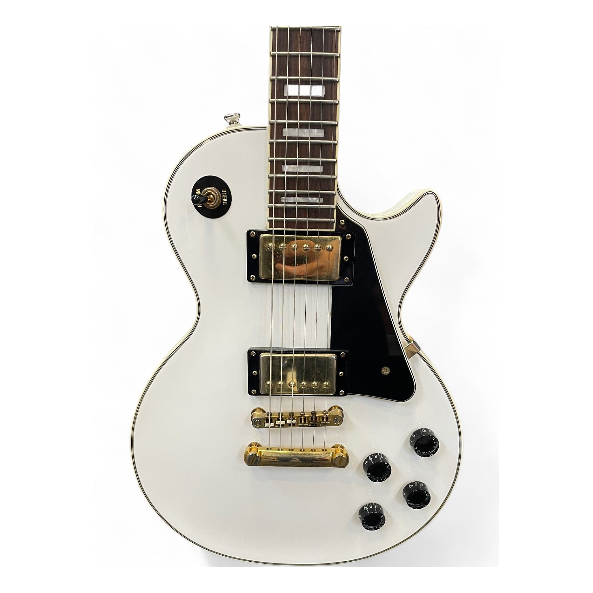Used Epiphone Les Paul Custom Pro Alpine White Solid Body
