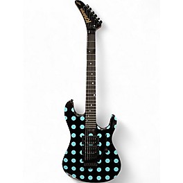Used Kramer NIGHTSWAN BLACK WITH BLUE POLKA DOTS Solid Body Electric Guitar