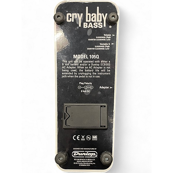Used Dunlop 105Q Cry Baby Bass Wah Bass Effect Pedal