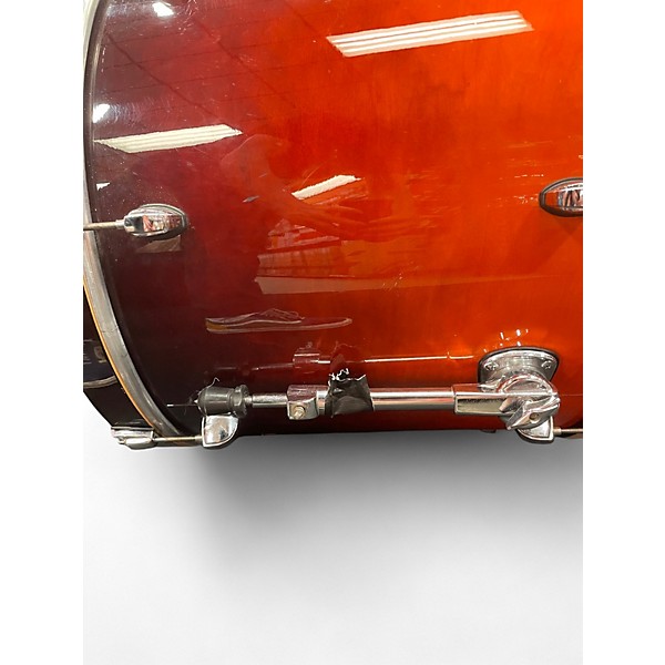 Used Mapex 3 Piece Meridian Orange red  Drum Kit