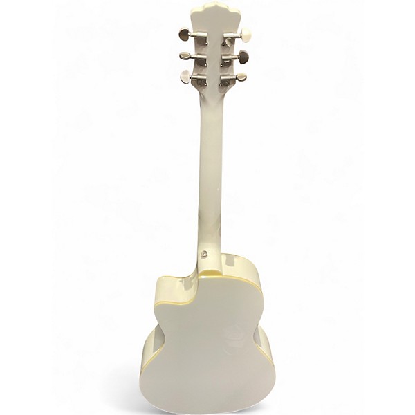 Used Luna FLORA ORCHID Antique White Acoustic Guitar