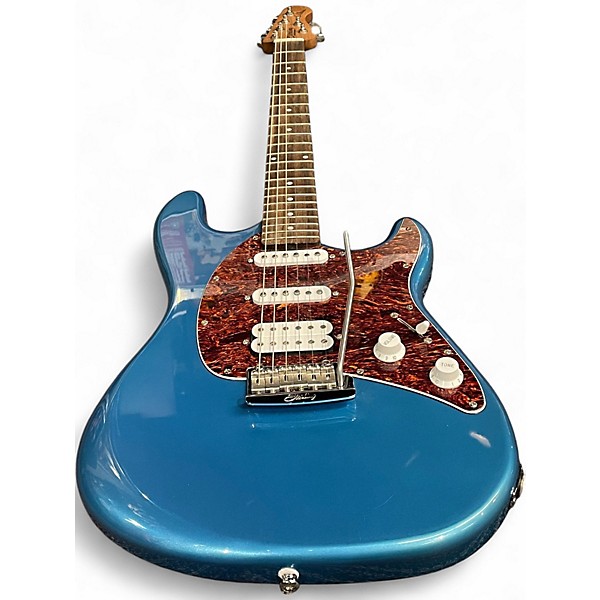 Used Sterling by Music Man TC50 Cutlass HSS Blue Solid Body Electric Guitar