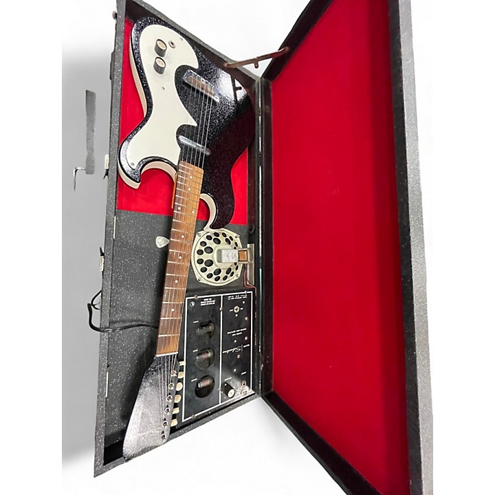 Vintage 1960s Silvertone 1448 W/ AMPINCASE BLACK SPARKLE