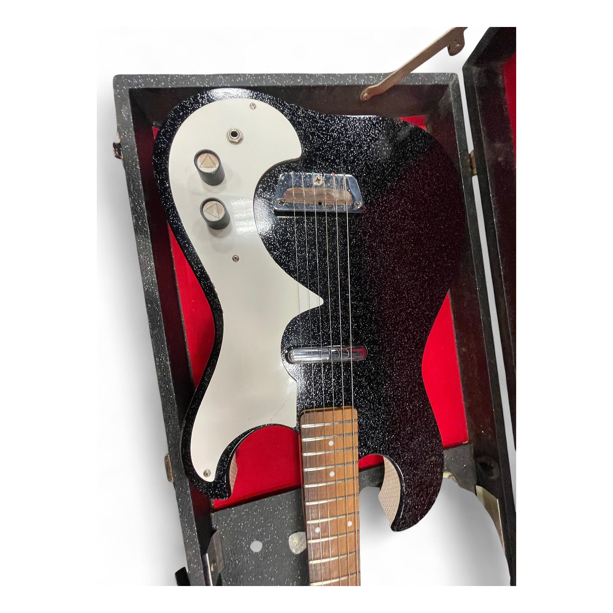 Vintage 1960s Silvertone 1448 W/ AMPINCASE BLACK SPARKLE