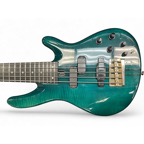 Vintage 1990s Yamaha TRB 5P GREEN Electric Bass Guitar