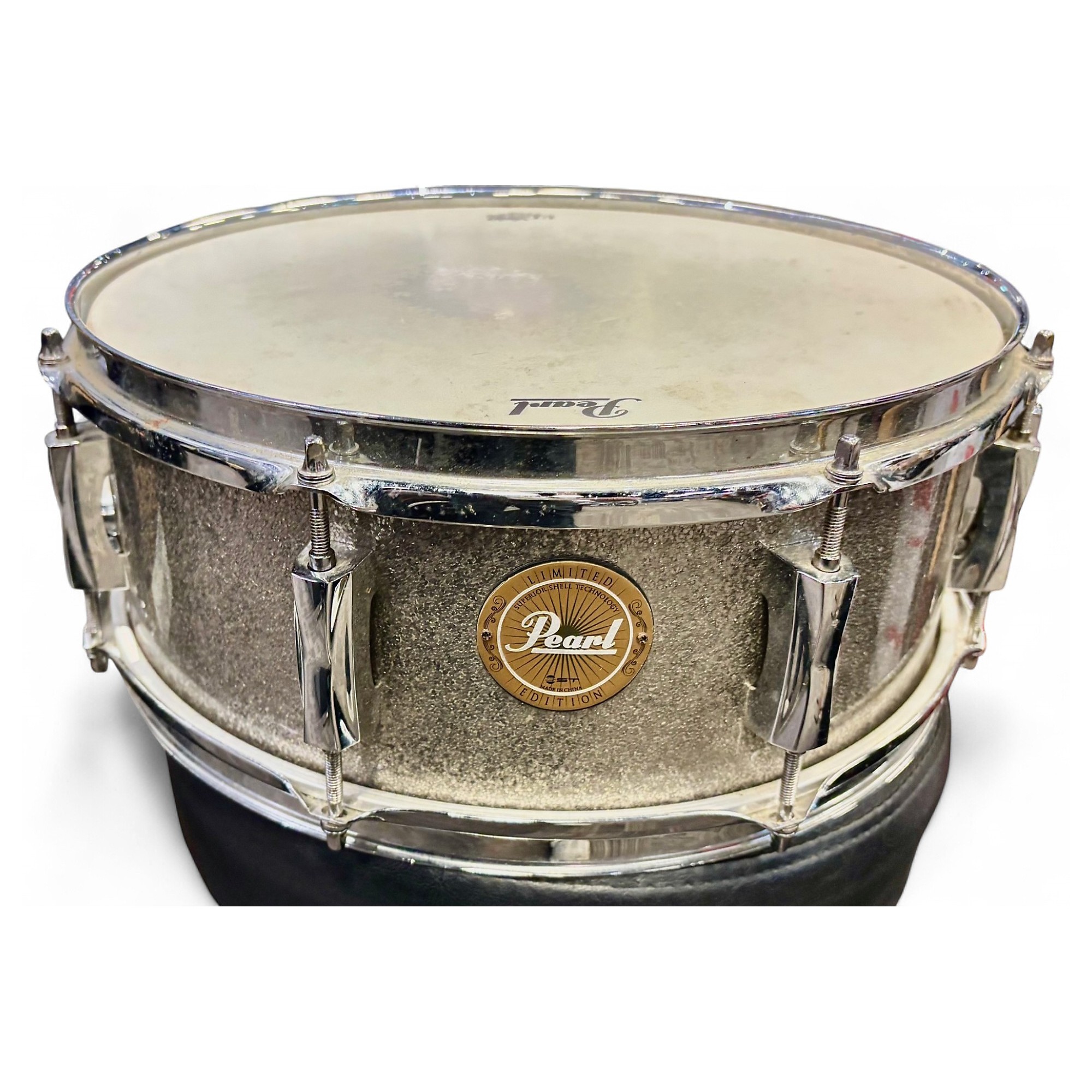 Used Pearl 14X5.5 Ltd Ed SST Vision Birch Grey Sparkle Drum