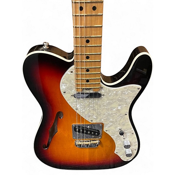 Used 2015 Fender American Elite Thinline Telecaster 3 Color Sunburst Hollow Body Electric Guitar