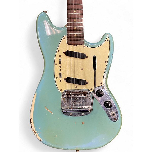 Vintage 1966 Fender Mustang Daphne Blue Solid Body Electric Guitar