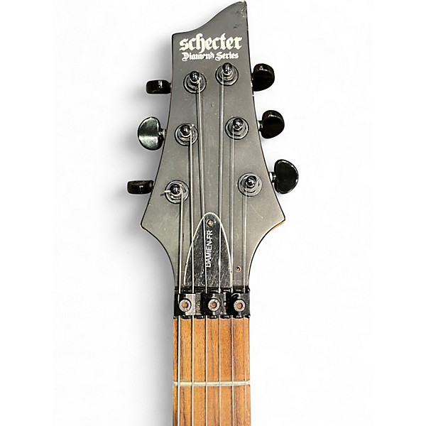 Used Schecter Guitar Research DAMIEN FR Black Solid Body Electric Guitar