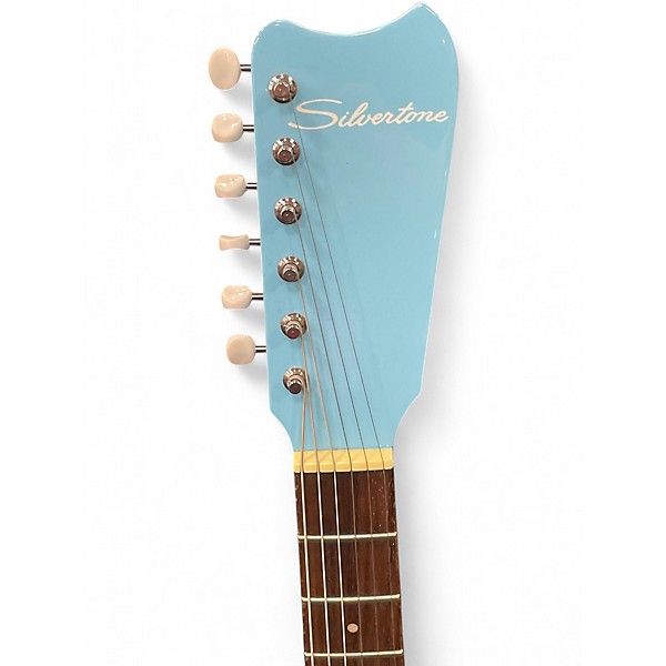Used Silvertone 1449 Reissue Daphne Blue Solid Body Electric Guitar
