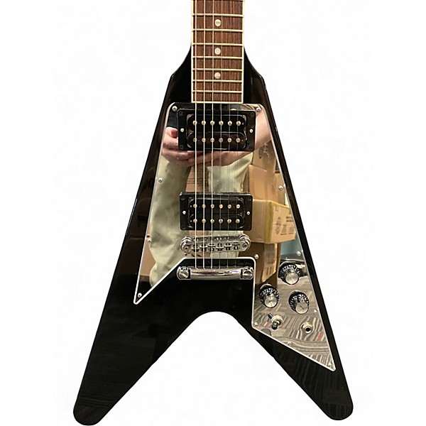 Used Gibson 70'S FLYING V MIRROR Black Solid Body Electric Guitar
