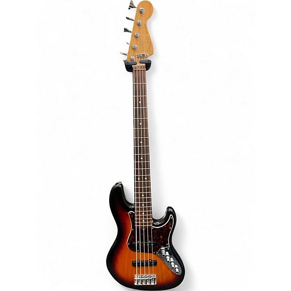 Used Fender American Deluxe Jazz Bass V 5 String 3 Tone Sunburst Electric Bass Guitar