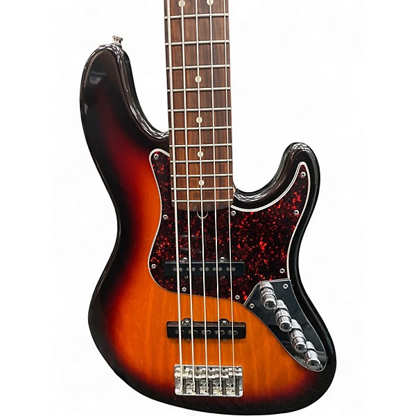 Used Fender American Deluxe Jazz Bass V 5 String 3 Tone Sunburst Electric Bass Guitar
