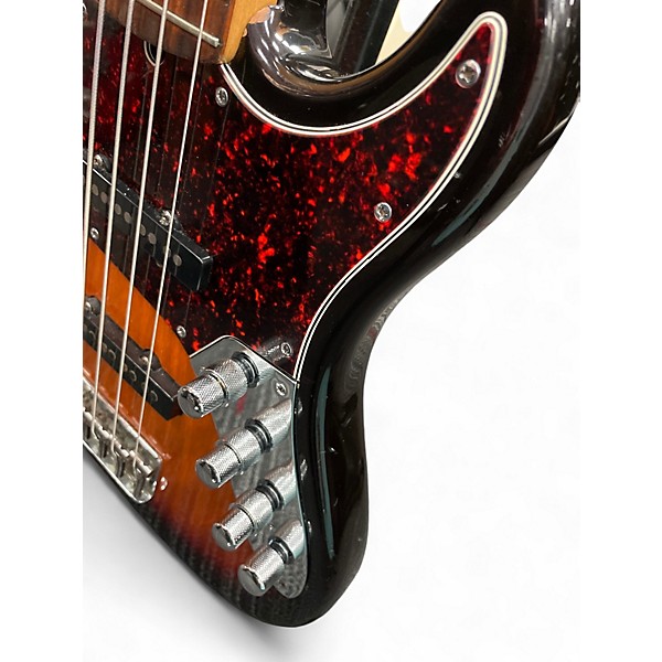 Used Fender American Deluxe Jazz Bass V 5 String 3 Tone Sunburst Electric Bass Guitar