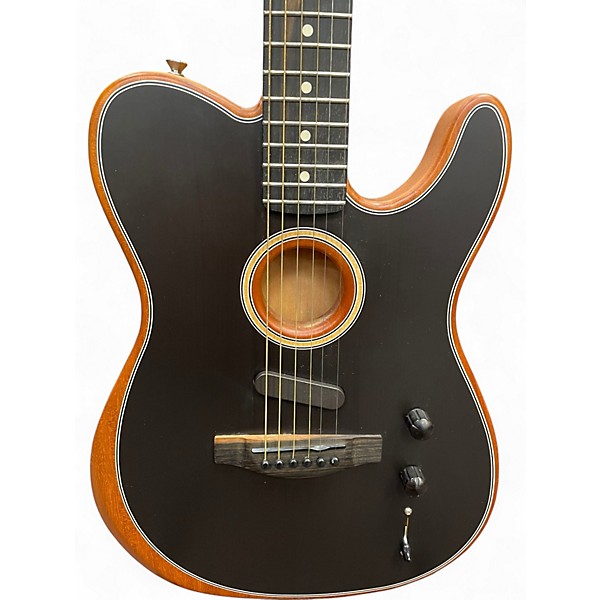 Used Fender American Acoustasonic Telecaster Black Acoustic Electric Guitar