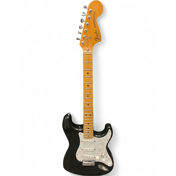 Vintage 1970s Fender MODIFIED Stratocaster Black Solid Body Electric Guitar