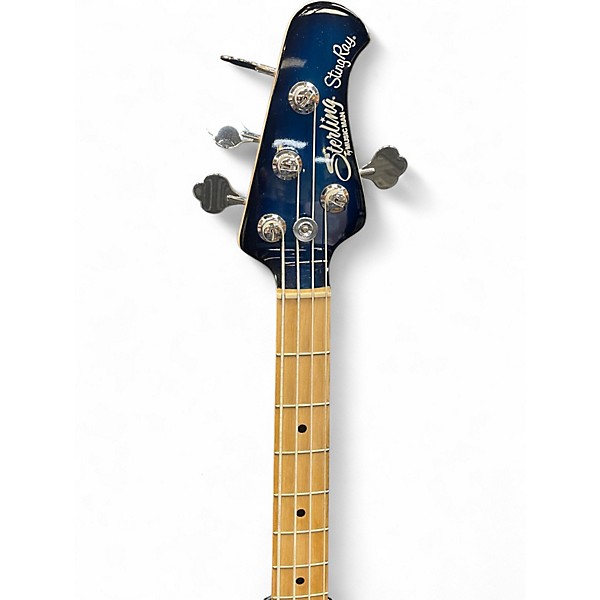 Used Sterling by Music Man RAY34FM NEPTUNE BLUE Electric Bass Guitar
