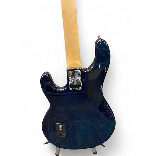 Used Sterling by Music Man RAY34FM NEPTUNE BLUE Electric Bass Guitar