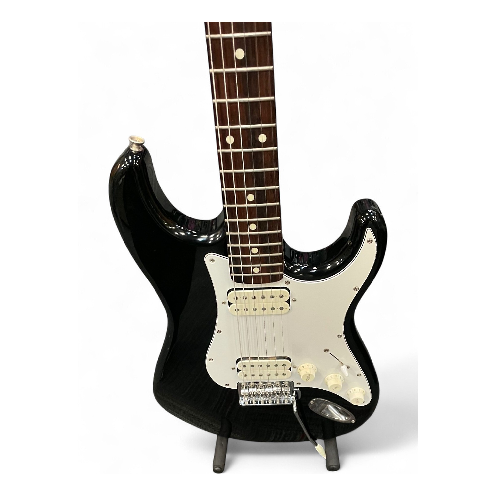 ギター Fender Black and Chrome HH stracaster Fender John Jorgenson Hellecaster Stratocaster Guitar Black