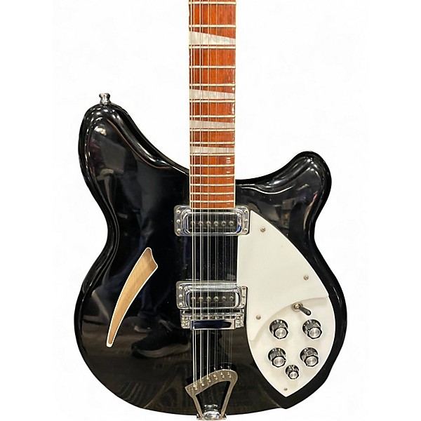 Used 2016 Rickenbacker 360/12 Black Hollow Body Electric Guitar
