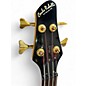 Used Carlo Robelli Bass 4 String 24 Fret Quilted Amber Electric Bass Guitar