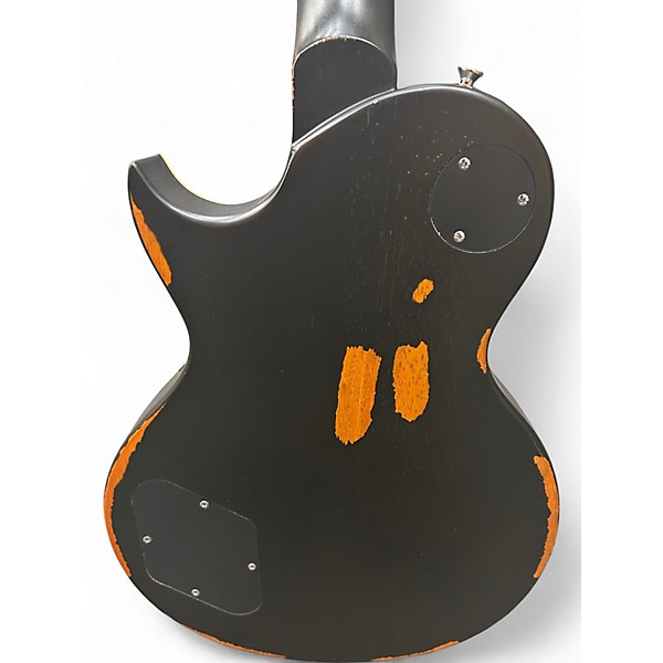 Used Vintage V100MRBK Black Over Sunburst Solid Body Electric Guitar
