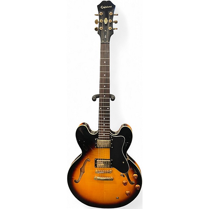 Used Epiphone Dot Deluxe Flametop 2 Tone Sunburst Hollow