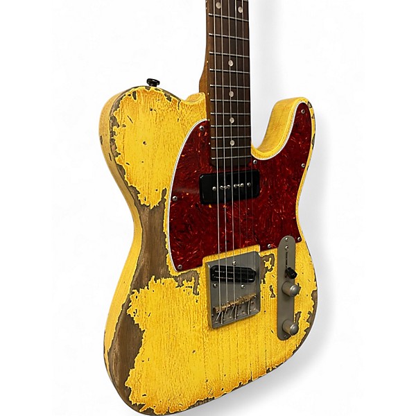 Used Nates Custom Relics T Style Yellow Relic Solid Body Electric Guitar