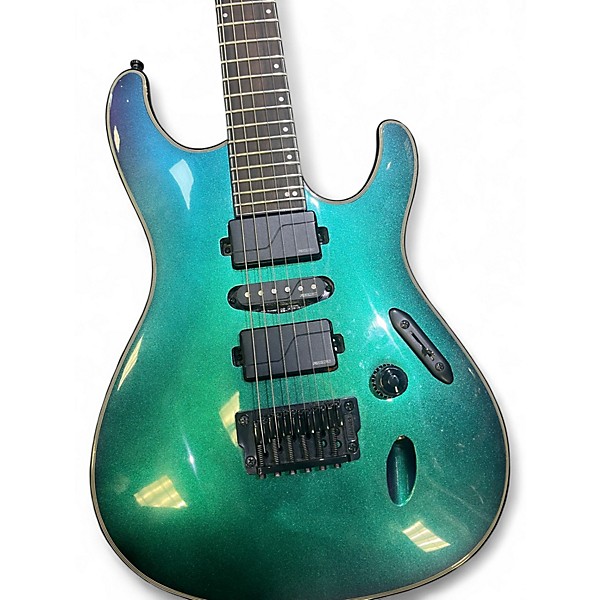 Used Ibanez AXION LABEL S671ALB BLUE CHAMELEON Solid Body Electric Guitar