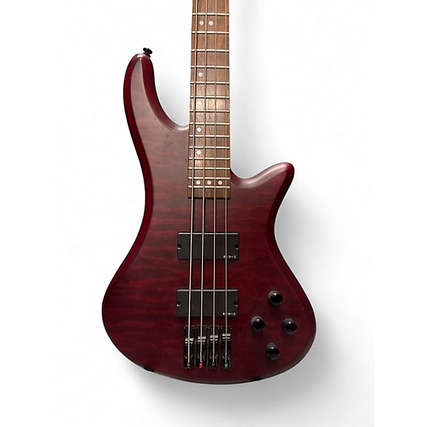 Used Schecter custom 4 red Electric Bass Guitar